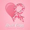 Breast cancer awareness papercut pink ribbon love