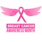 Breast Cancer Awareness Pink Ribbon With dragonfly wings