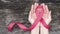 Breast cancer awareness pink ribbon for Wear pink day charity in october month for woman health and patient survivor fighting