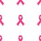 Breast cancer awareness pink single ribbon isolated on white background. Vector illustration EPS 10