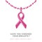 Breast cancer awareness poster with pink metal