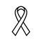 Breast Cancer Awareness Ribbon icon. Symbol of women healthcare. Simple black thick outline vector illustration