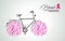 Breast cancer awareness ribbon pink bike wheels