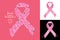 Breast cancer awareness ribbon sign rose decor