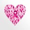 Breast cancer awareness ribbon women heart shape.