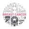 Breast Cancer banner. Symptoms, Causes, Treatment. Vector illustration.