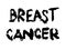 Breast cancer damaged grungy text for logo. Vector illustration of breast cancer awareness october month. Dirty typography icon