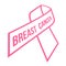 Breast cancer line pink ribbon sign vector design