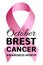 Breast cancer logo, realistic style