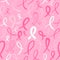 Breast cancer pink ribbon doodle background