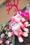 Breast Cancer Ribbon on White and Pink Monkey Teddy Bear