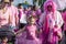 Breast Cancer Survivor and Other Walkers at Awareness Event