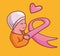 Breast cancer woman hope symbol. cartoon woman cancer concept Isolated illustration. Flat Style suitable for Sticker Icon Design