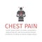 Breast pain, Flat icon