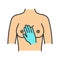 Breast palpation color icon