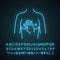 Breast palpation neon light icon