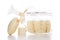 Breast pump and bags of frozen breastmilk