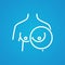 Breast radiography line icon concept. Mammogram breast cancer desease health care line icon