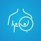 Breast radiography line icon concept. Mammogram breast cancer desease health care line icon