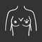 Breast rash chalk icon