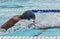 Breaststroke swimmer at a swim meet