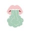 Breath design concept. Open mouth with steam.Bad breath icon in flat style.Cavity oral mouth. Outline vector