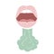 Breath design concept. Open mouth with steam.Fresh breath icon in flat style.Cavity oral mouth. vector cartoon style.