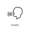 Breath icon. Trendy modern flat linear vector Breath icon on white background from thin line Dentist collection