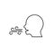 Breath line vector icon. Mouth cough health flue symbol