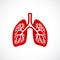 Breath lungs vector icon