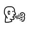 breath smell line icon vector illustration