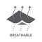 Breathable fabric material feature vector icon