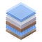Breathable sofa layer icon, isometric style