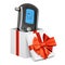 Breathalyzer, portable breath alcohol tester inside gift box, present concept. 3D rendering