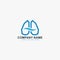 Breathe logo design vector. Lungs care clinic abstract logo symbol.