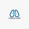 Breathe logo design vector. Lungs care clinic abstract logo symbol.