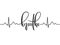 Breathe typography with cardiogram line