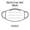 Breathing medical respiratory mask. Hospital or pollution protect face masking. doodle style illustration.