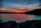 Breathing view of the sea captured at twilight in Dubrovnik province, Croatia