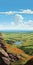 Breathtaking 2d Illustration Of English Countryside Landscape In Bude, Cornwall