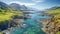 Breathtaking Aerial Stock Photo: Discover the Hidden Gems of Kogel Bay and Kogelberg Nature Reserve, generative AI