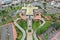 Breathtaking aerial view of the Basilica the Eternal Father from above, Trindade, Brazil