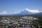 Breathtaking aerial view of landscapes of Kamchatka, Russia