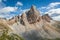 Breathtaking aerial view to Monte Paterno in Dolomites