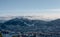 Breathtaking aerial view of the town of Bergen in the early morning