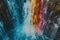 Breathtaking Aerial waterfall colorful. Generate Ai