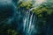 Breathtaking Aerial waterfall view. Generate Ai