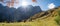 Breathtaking alpine autumnal landscape, hiking trail to FalkenhÃ¼tte, karwendel mountains