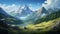 Breathtaking Anime-inspired Mountain Landscape: A Sublime Wilderness