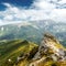 Breathtaking athmospheric Landscape. Majestic Mountains in summer day